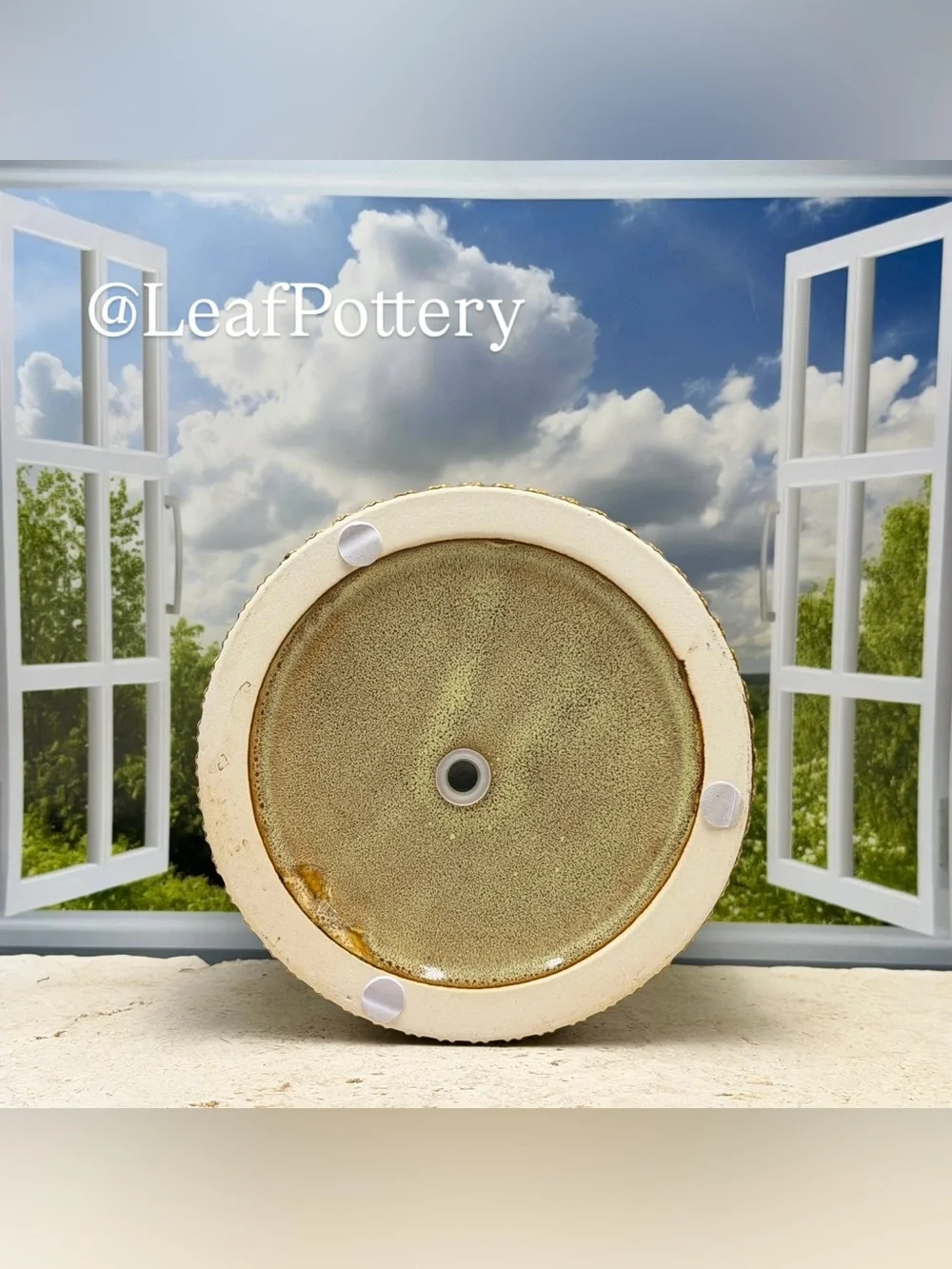 Beige Textured Ceramic Planter with Drainage Hole | 5.5 Inch Decorative Indoor